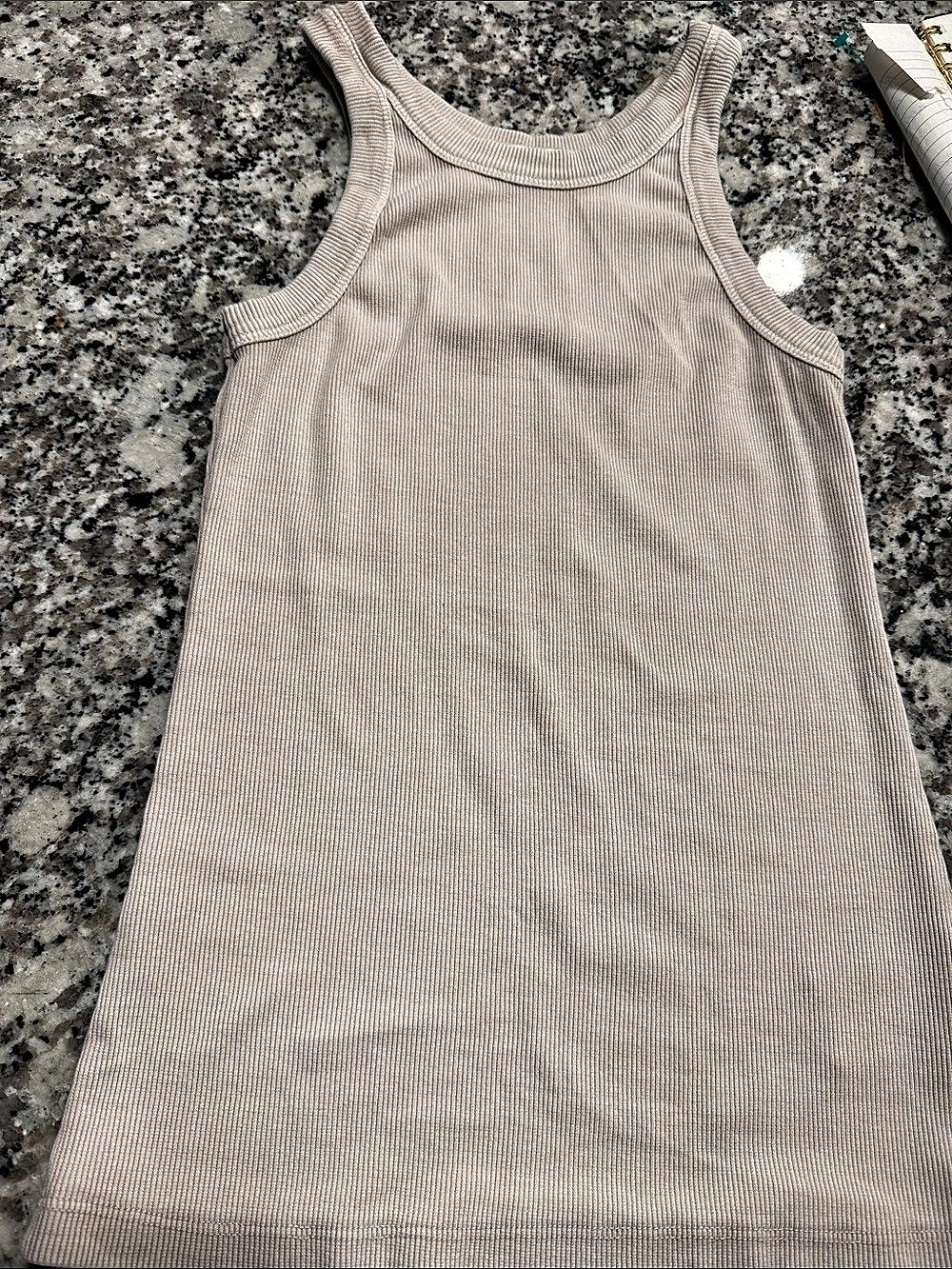 Little Icon Ribbed Tank Top in Beige